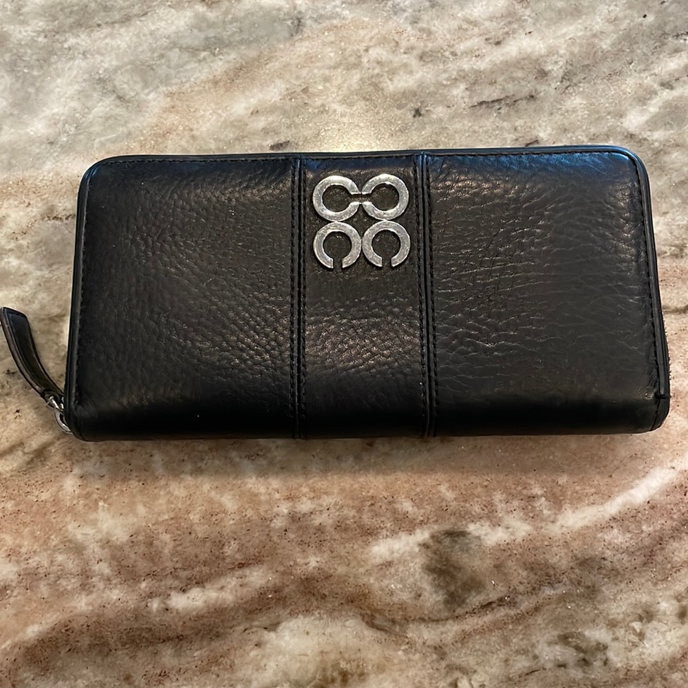 Coach leather zip around wallet